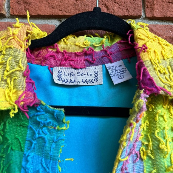 Rainbow frayed textured jacket - Picture 4 of 6